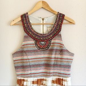 Lucky Brand Ikat Embellished Beaded Dress